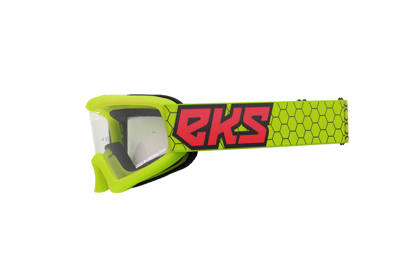 EKS Xgrom Youth Goggle Flo Ylw/Black/Fire Red Clear