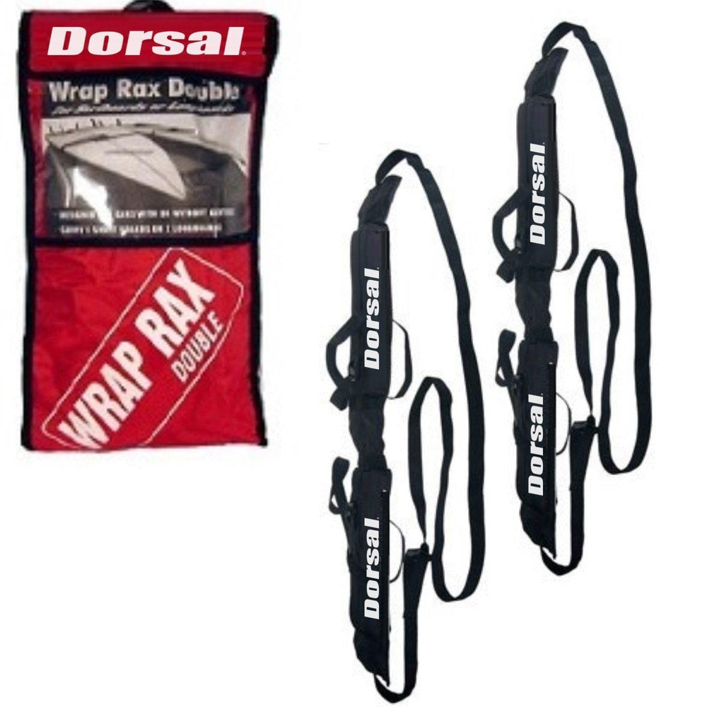 DORSAL Wrap Rax Double Surfboard Soft Roof Rack Pads with Straps - Pack of 2 Corrosion Resistant Buckles, Universal Fit, Trucks SUVs - Longboards, Short Boards, SUP, Soft Tops DORSAL®