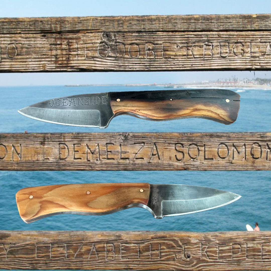 Pier Wood custom Knife by Mae Knives 3"blade RealSurfShop