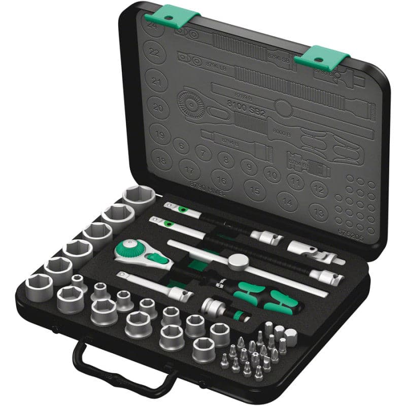 Wera 8100 SB 2 Zyklop Speed Ratchet Set, 3/8" Drive, Metric
