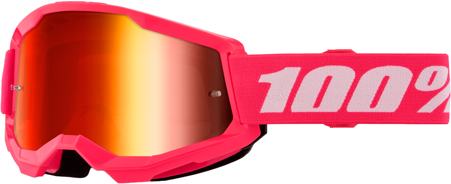 100% Strata 2 Goggle Pink Mirror Red Lens
