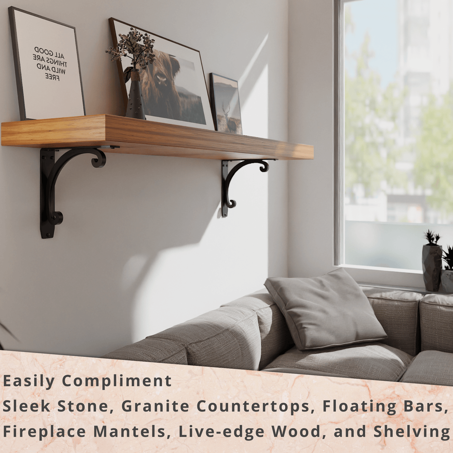 Southern Charm Heavy Duty Steel Brackets for Shelving