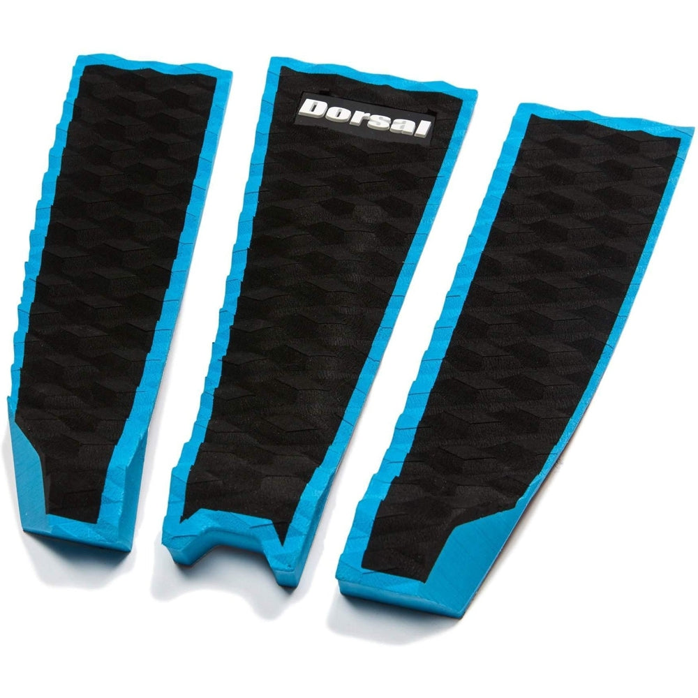 DORSAL Three 3 Piece EVA Surfboard Deck Traction Pads with Kicker Tail for Stomp Skimboards, Surf Boards, Fish Board, Funboard Black/Blue/Red DORSAL®