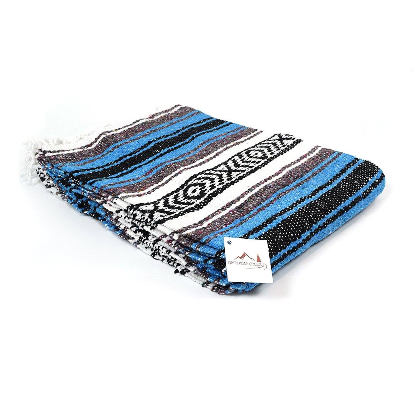 Bright Blue Mexican Falsa Blanket West Path