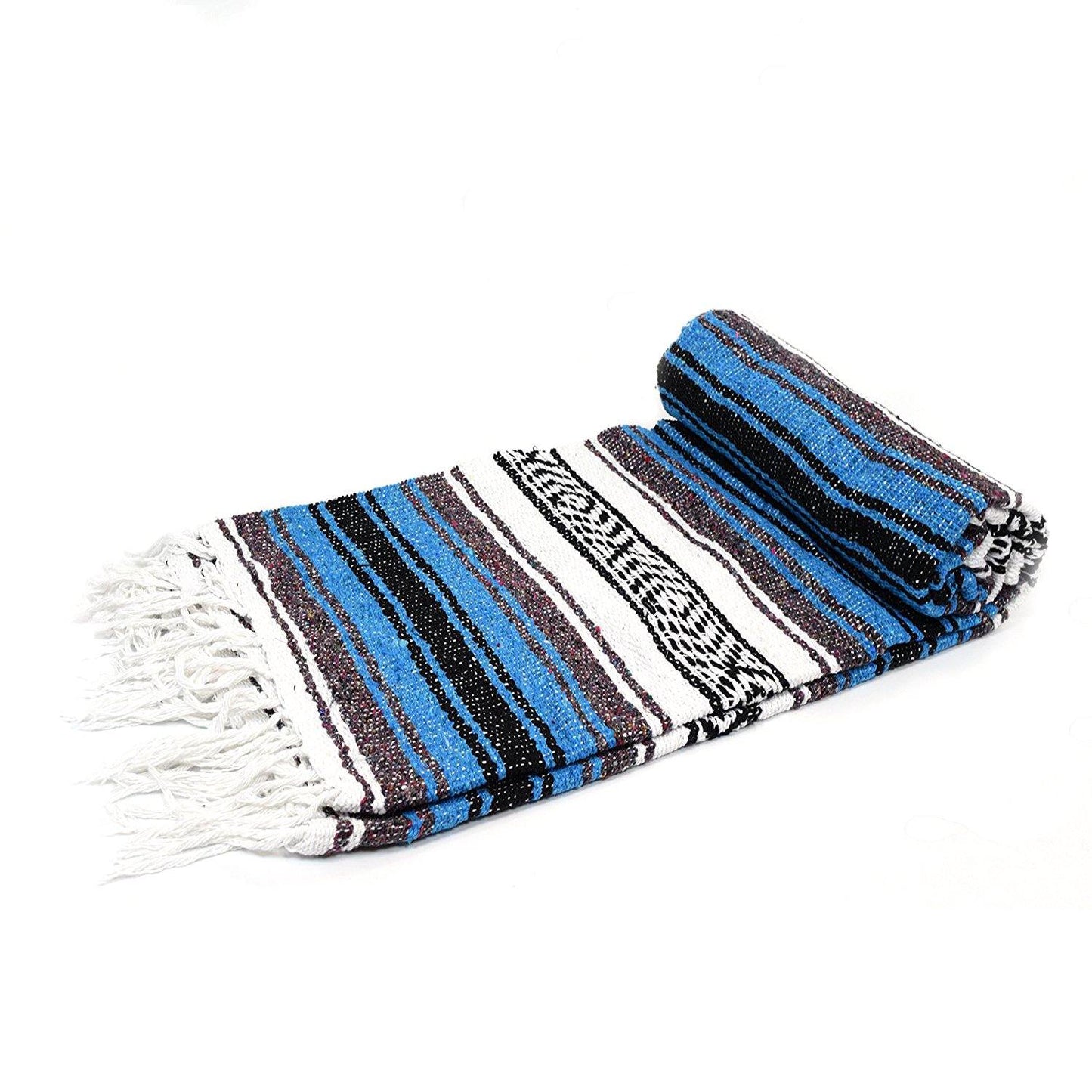 Bright Blue Mexican Falsa Blanket West Path