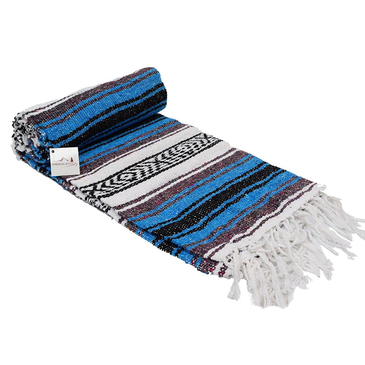 Bright Blue Mexican Falsa Blanket West Path