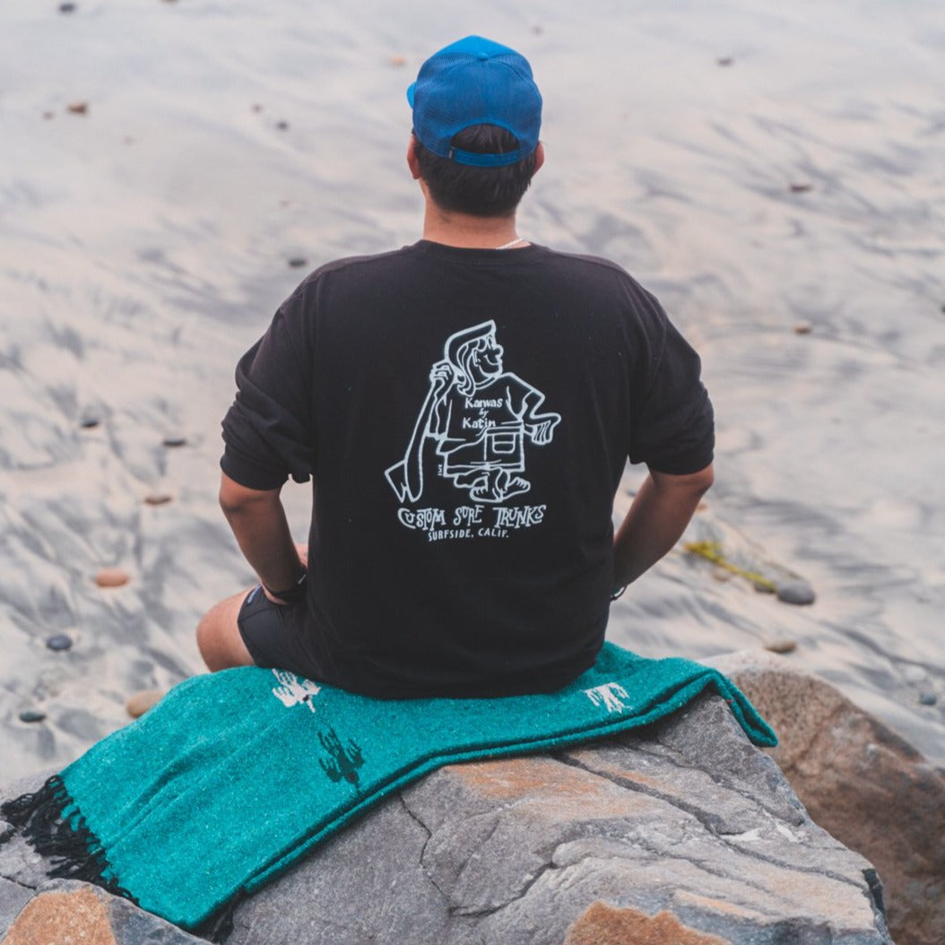 Turquoise Green Baja Thunderbird Blanket West Path