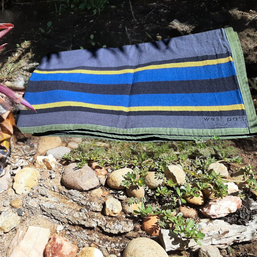 Canvas Camping Blanket - Waxed Canvas Outdoor Blanket / Bushcraft Blanket West Path