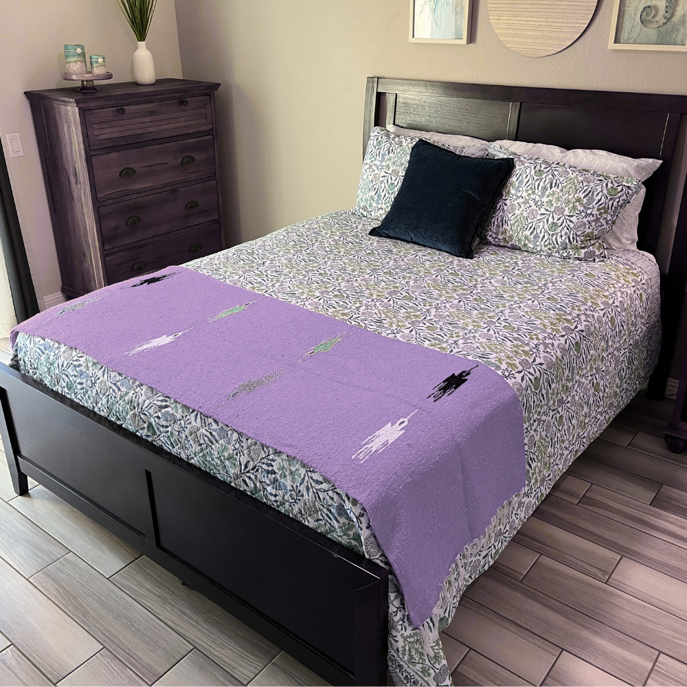 Violet Thunderbird Baja Yoga Blanket West Path