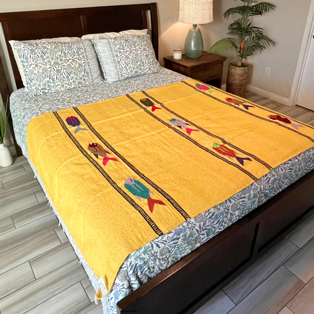 Yellow Baja Fish Blanket West Path