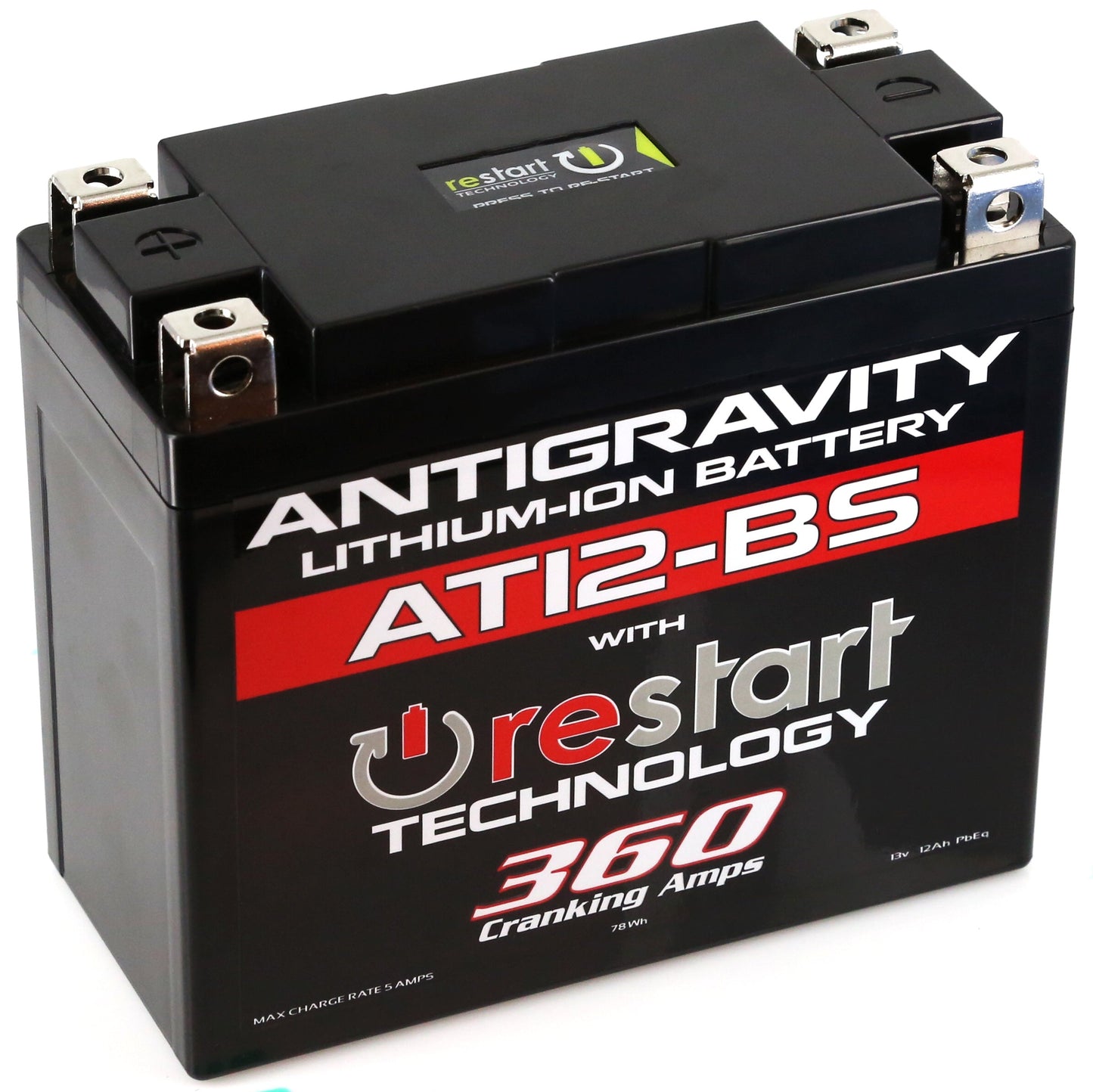 Antigravity AT12-BS Lithium Battery with ReStart Tech - 360 Cranking Amps