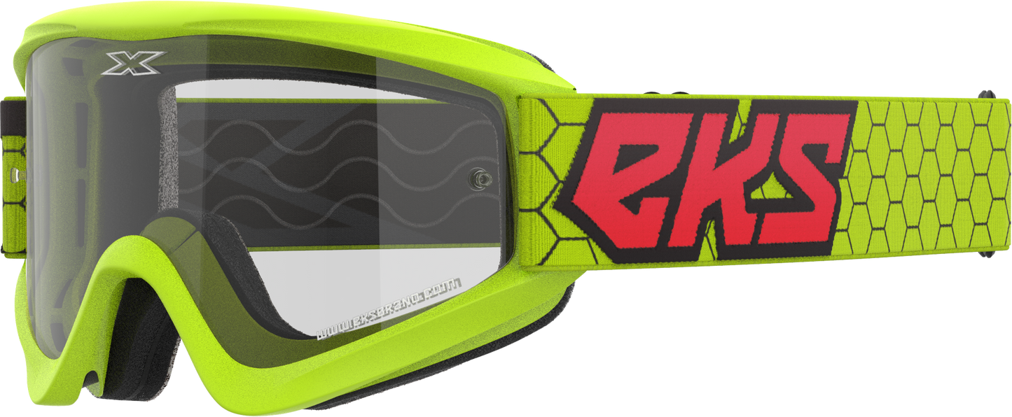 EKS Flat Out Clear Goggle Flo Ylw/Black/Fire Red Clear