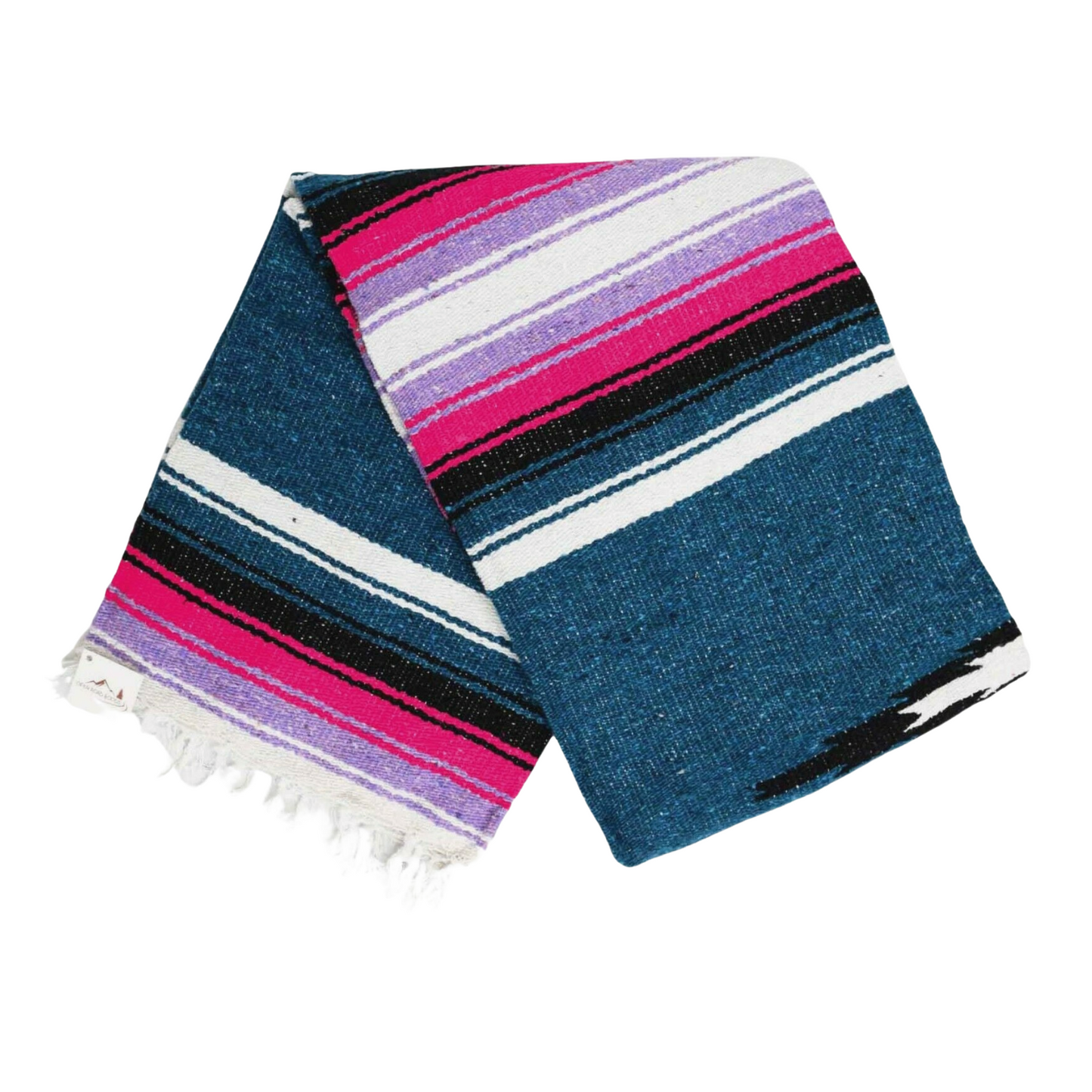 Aegean Blue & Pink Baja Diamond Blanket West Path