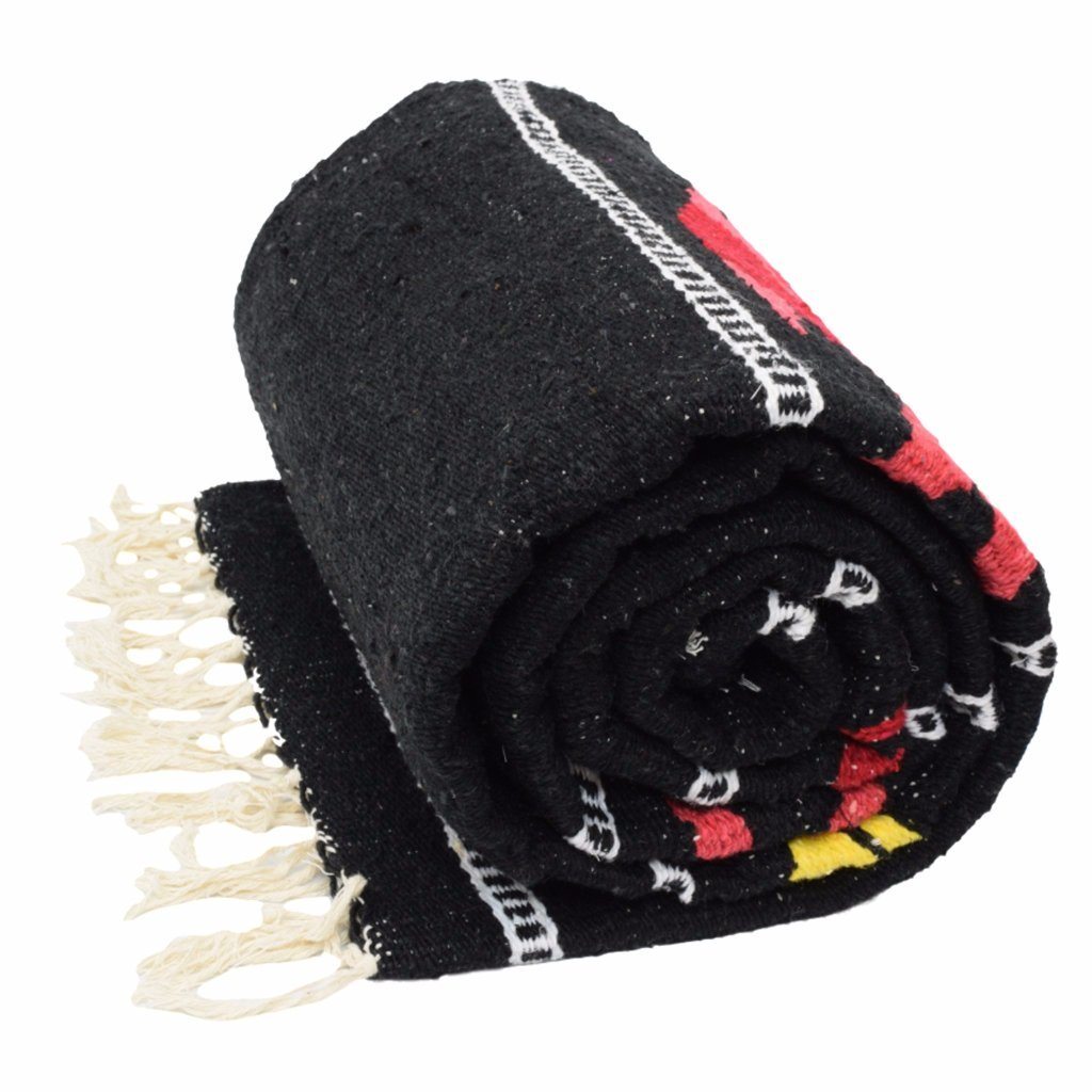 Black Baja Fish Yoga Blanket West Path