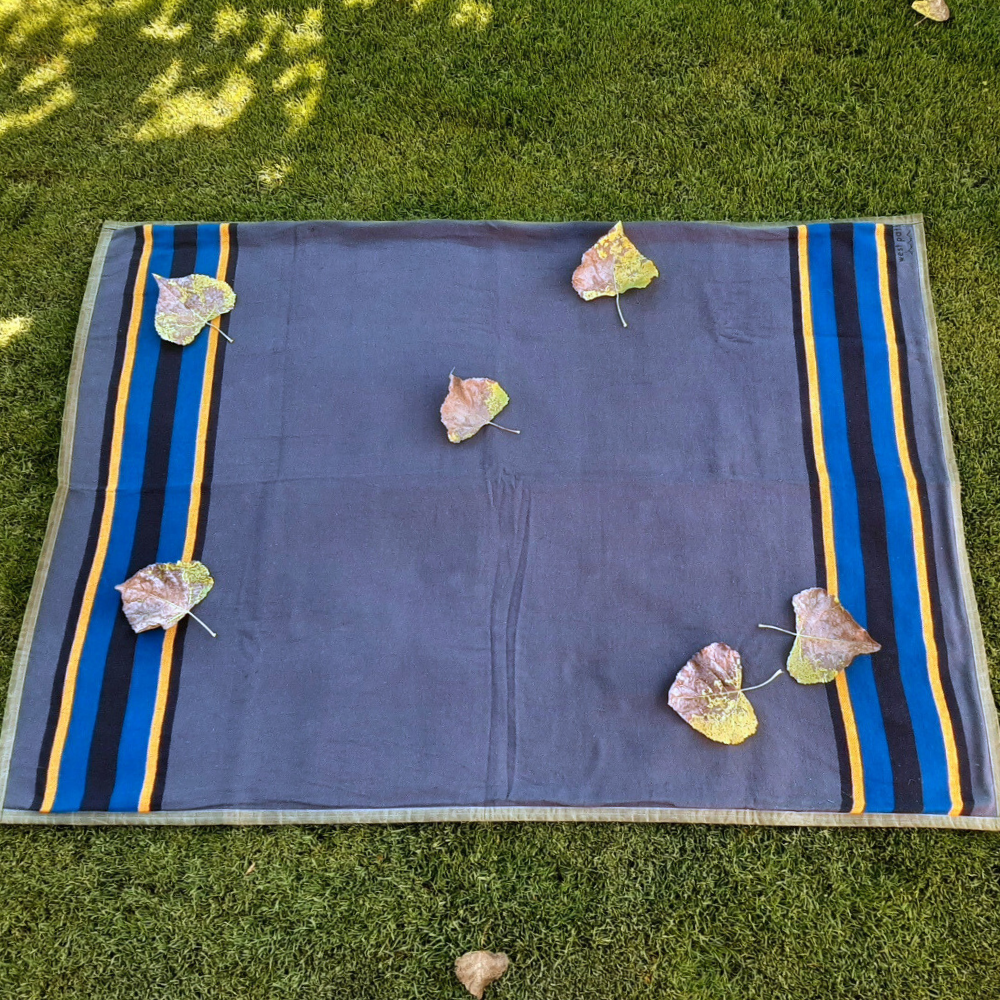 Canvas Camping Blanket - Waxed Canvas Outdoor Blanket / Bushcraft Blanket West Path