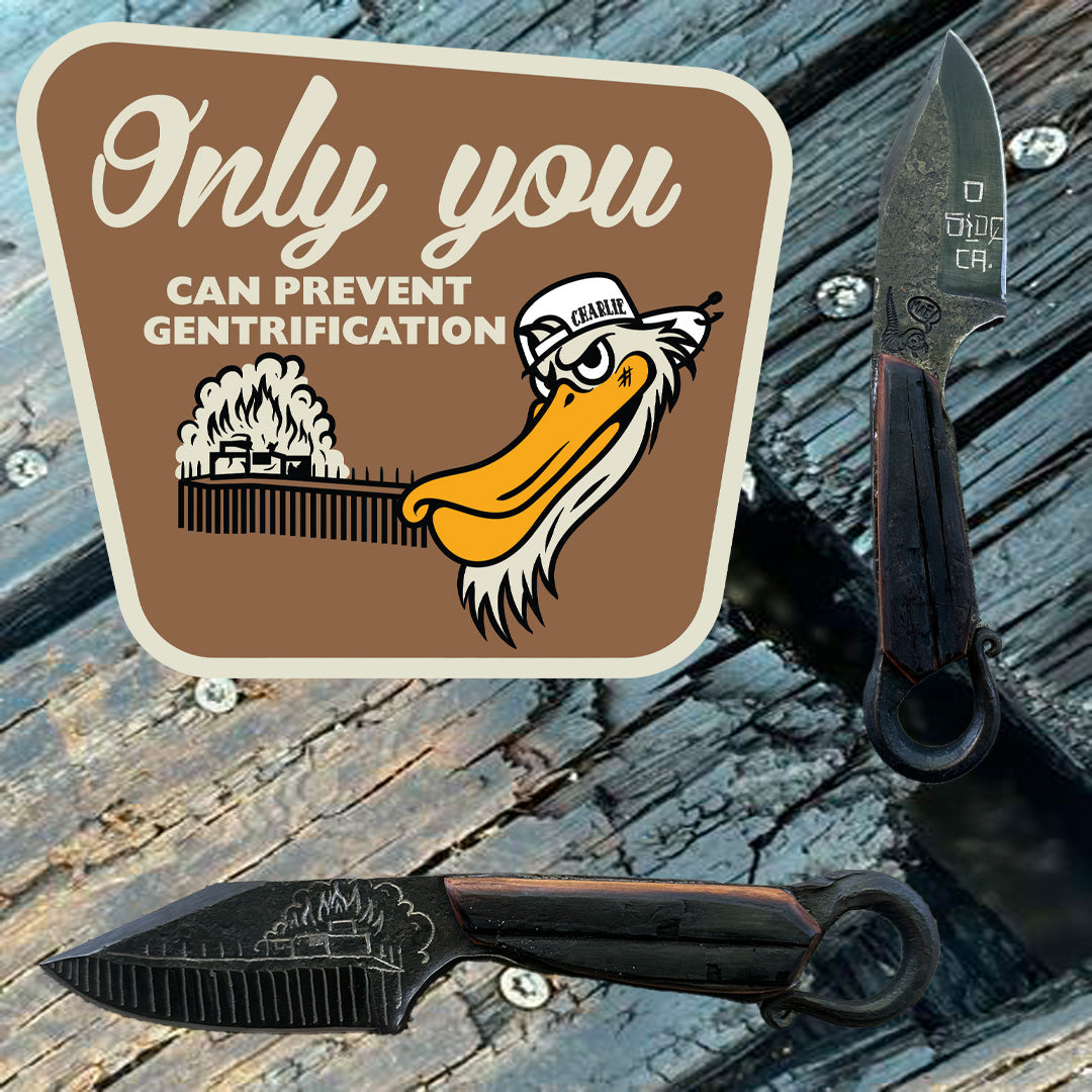 Pier Wood custom Knife by Mae Knives 4"blade RealSurfShop