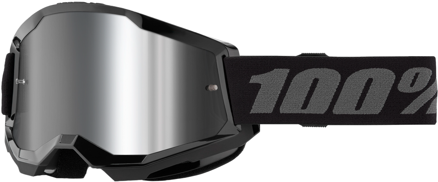 100% Strata 2 Goggle Black Mirror Silver Lens