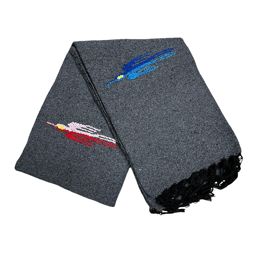Charcoal Thunderbird Baja Blanket West Path