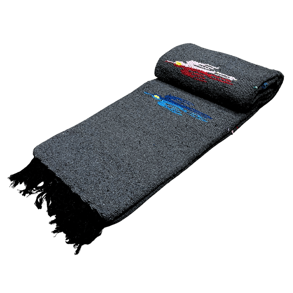 Charcoal Thunderbird Baja Blanket West Path