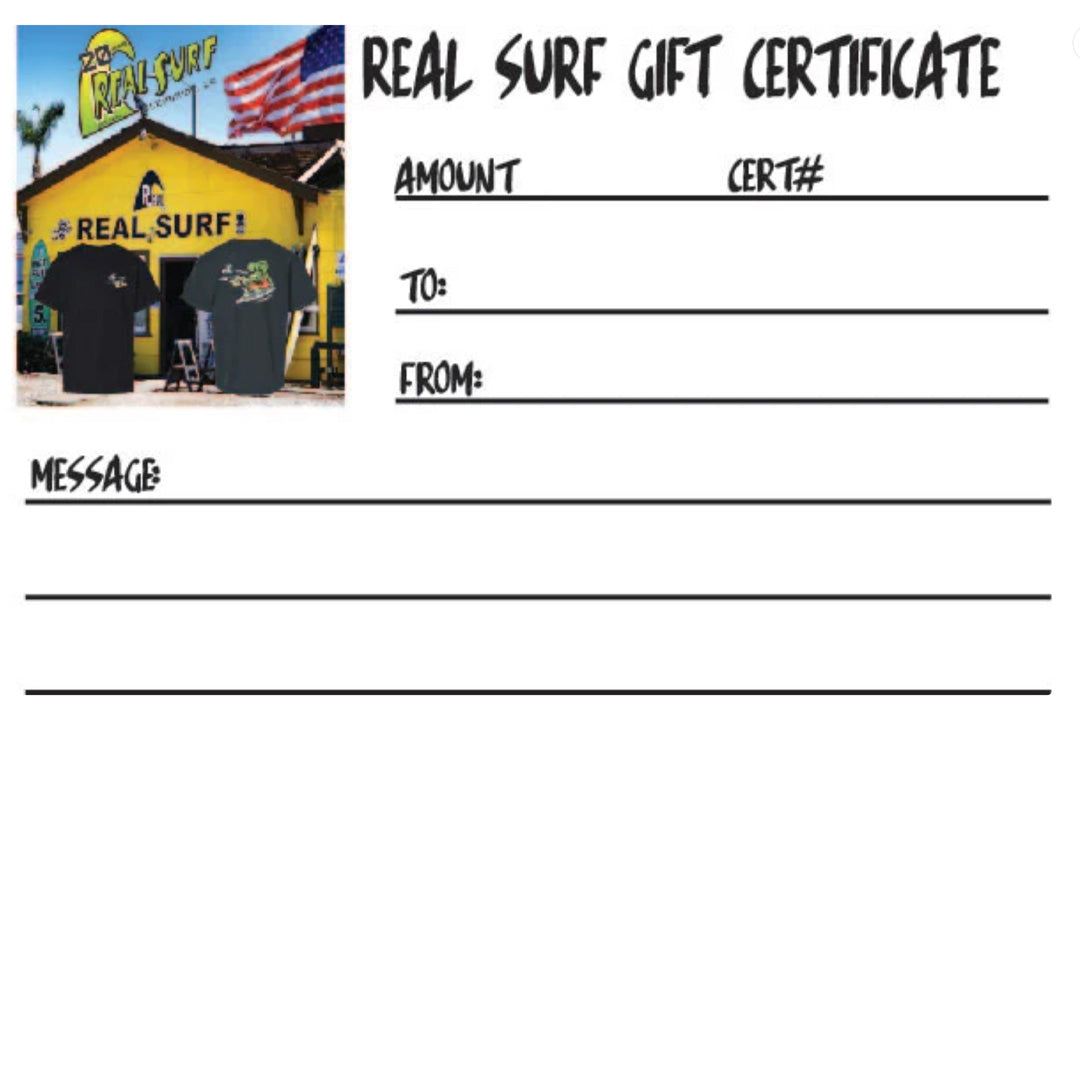Real Surf Shop Gift Card RealSurfShop