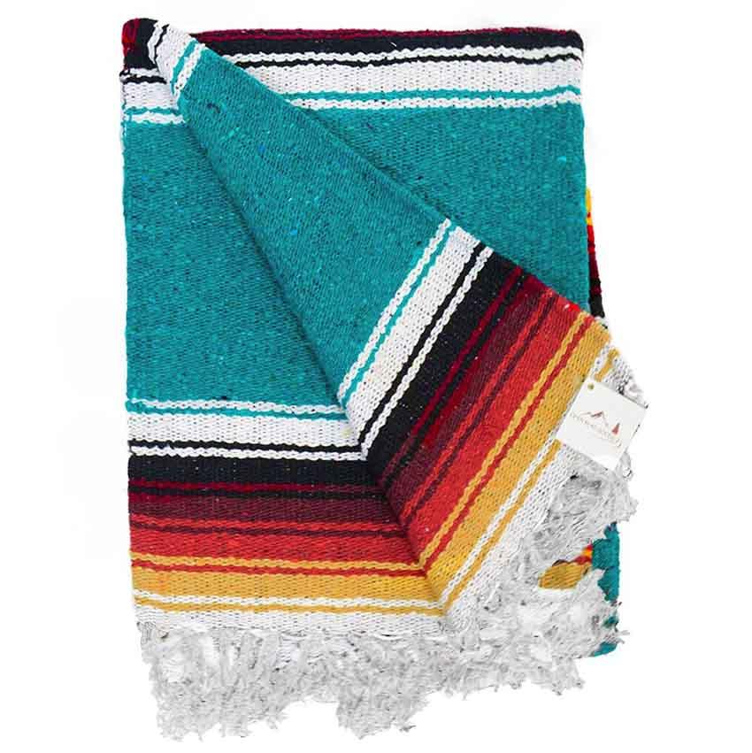 Turquoise Sunset Baja Diamond Yoga Blanket West Path