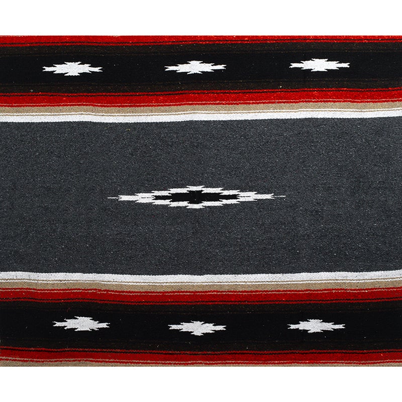 Charcoal Retro Diamond Mexican Blanket West Path