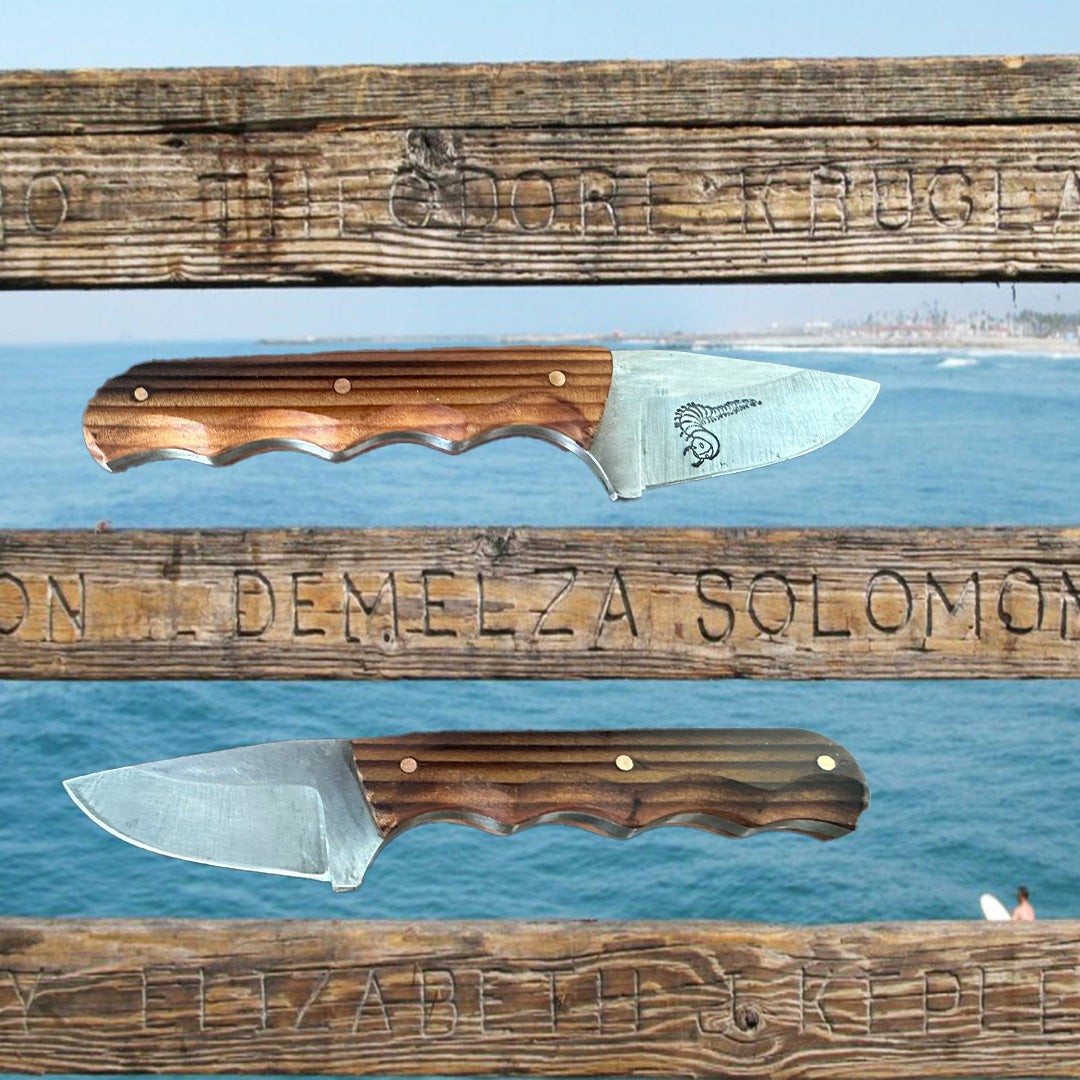Pier Wood custom Knife by Mae Knives 2"blade RealSurfShop