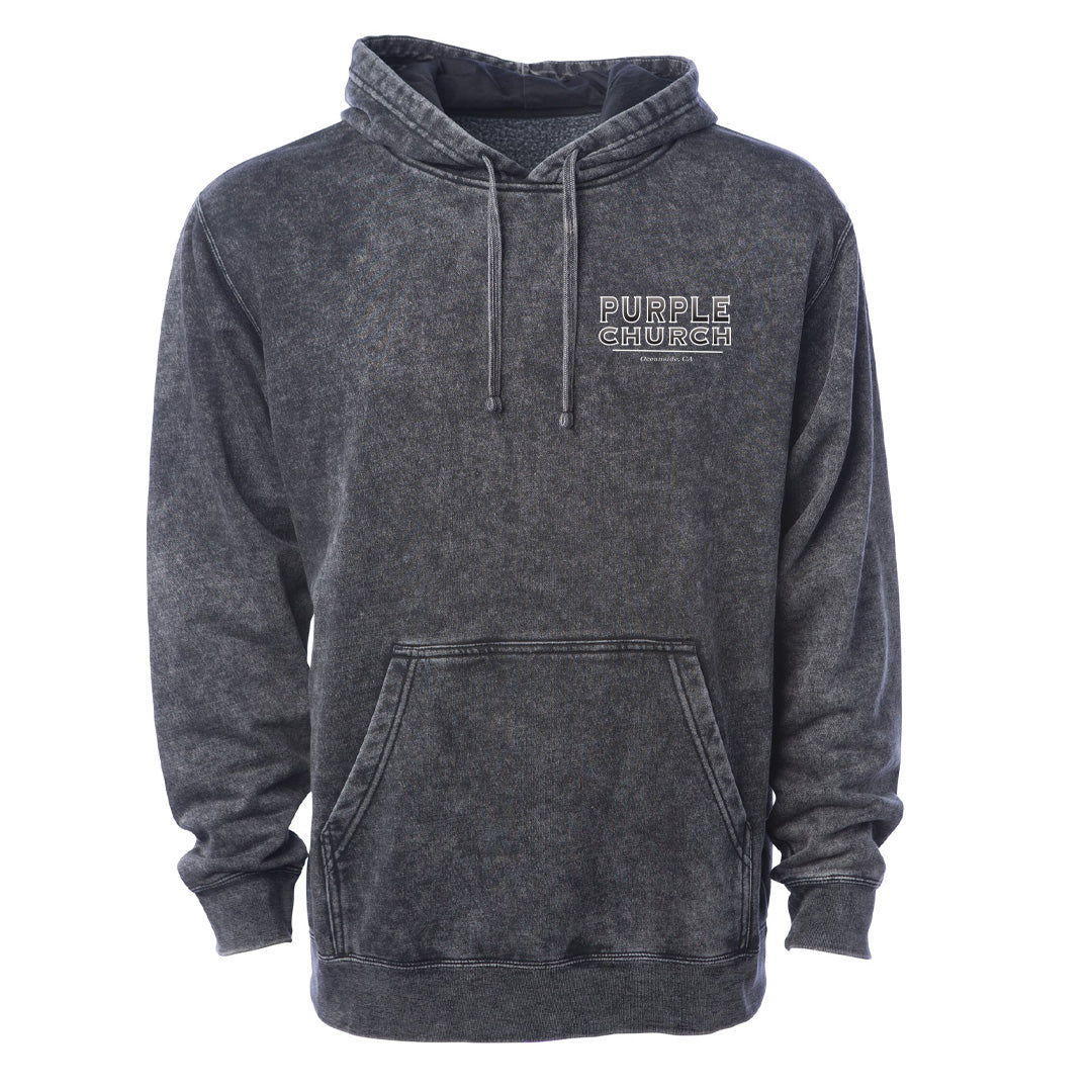 Purple Church Surfs Up Stonewashed Hoodie RealSurfShop