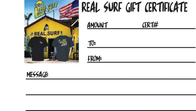 Real Surf Shop Gift Card RealSurfShop