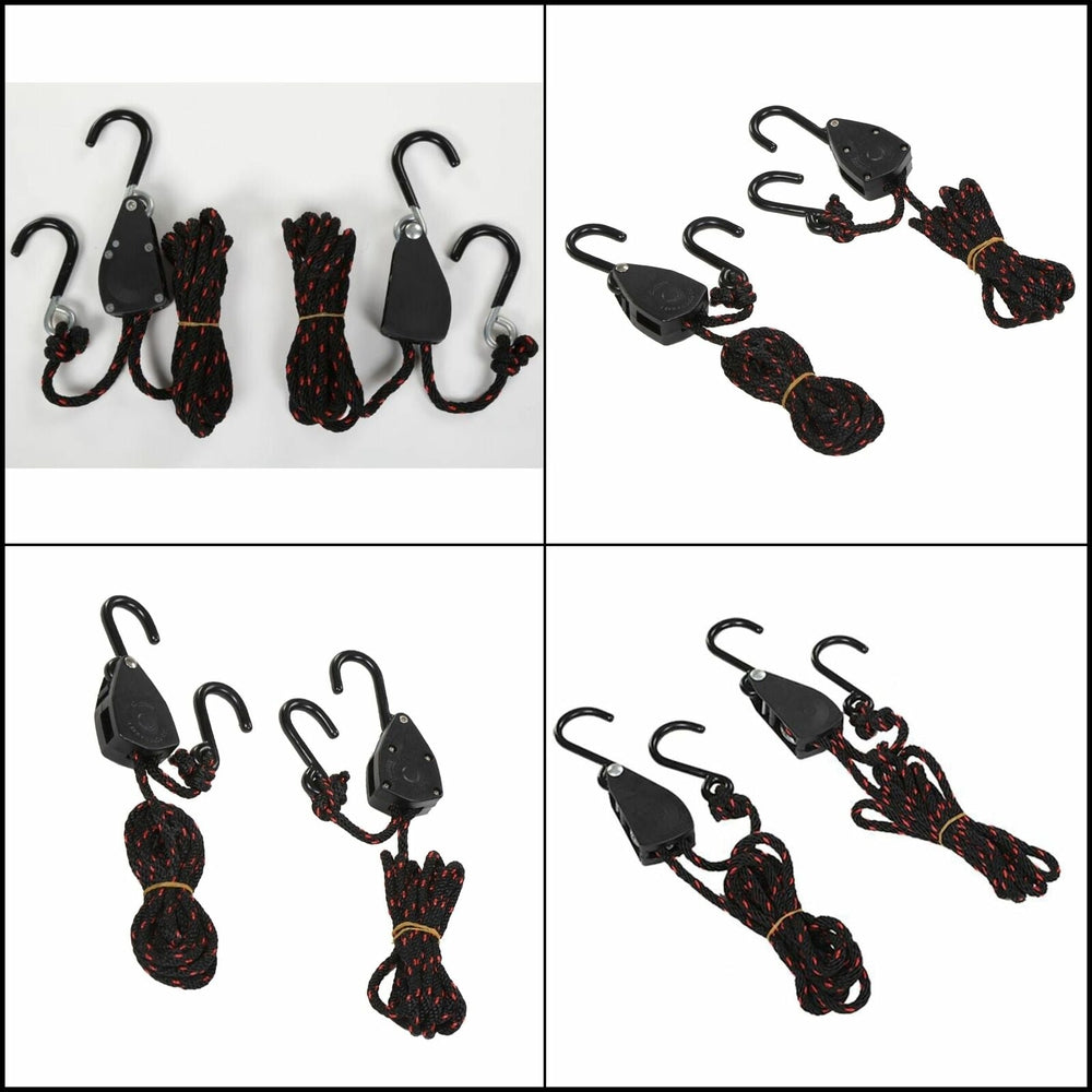 DORSAL Ratchet Canoe and Kayak Bow and Stern Tie Downs 1/4" Heavy Duty Adjustable Rope Hanger Grow Light (2-Pack) DORSAL®