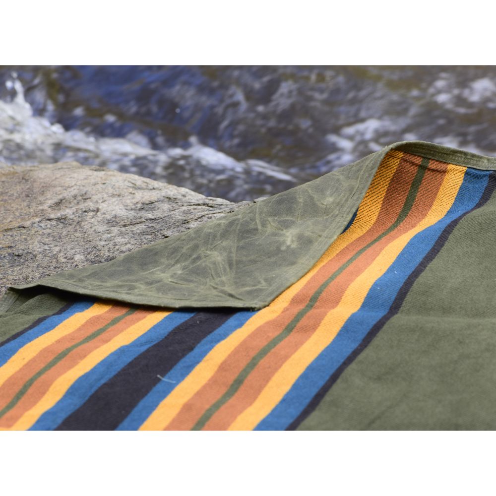 Canvas Camping Blanket - Waxed Canvas Outdoor Blanket / Bushcraft Blanket West Path