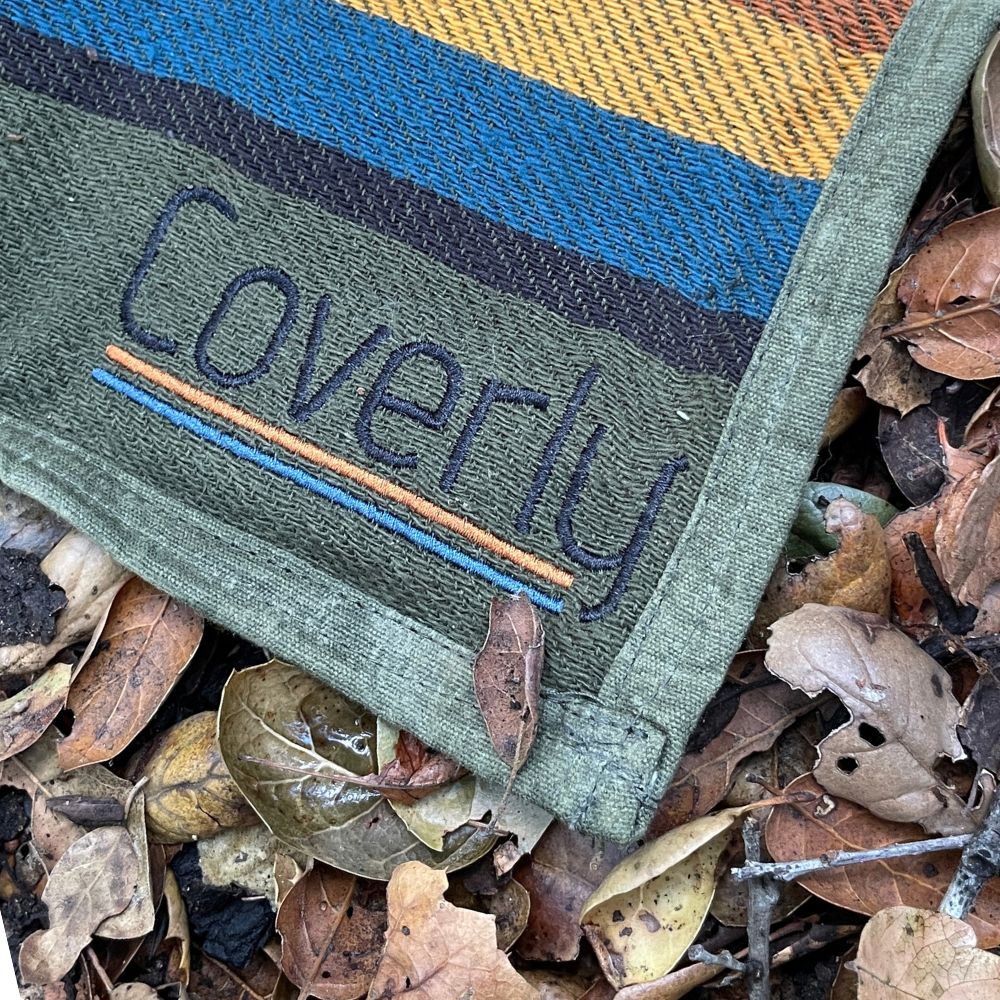 Canvas Camping Blanket - Waxed Canvas Outdoor Blanket / Bushcraft Blanket West Path
