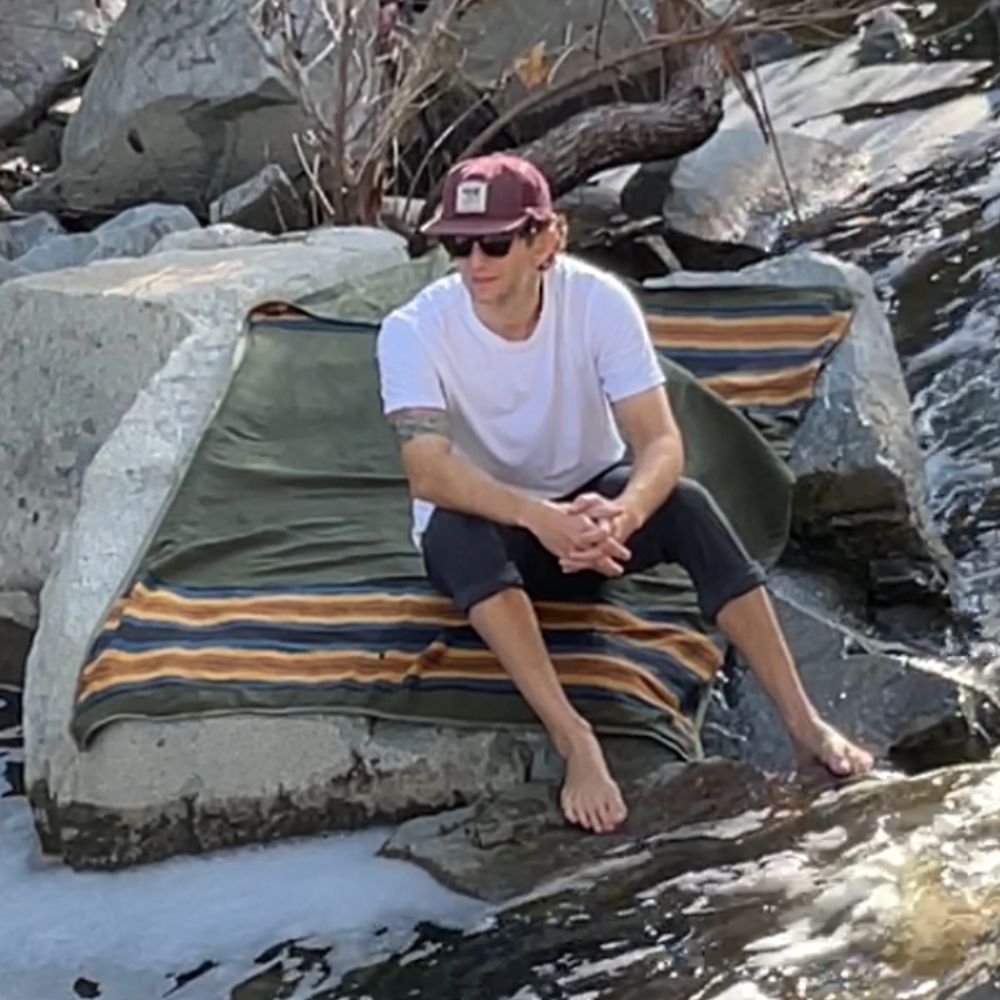Canvas Camping Blanket - Waxed Canvas Outdoor Blanket / Bushcraft Blanket West Path