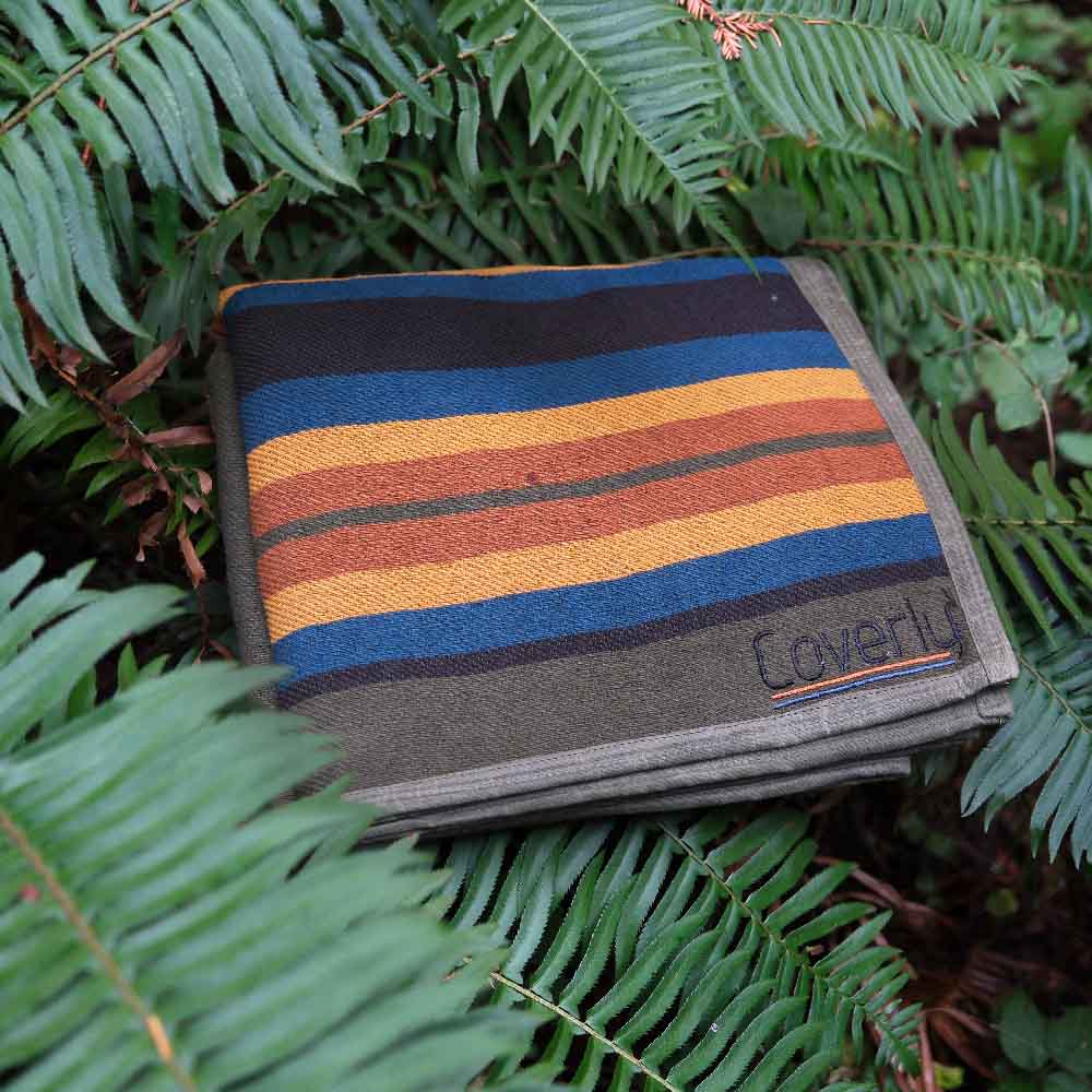 Canvas Camping Blanket - Waxed Canvas Outdoor Blanket / Bushcraft Blanket West Path