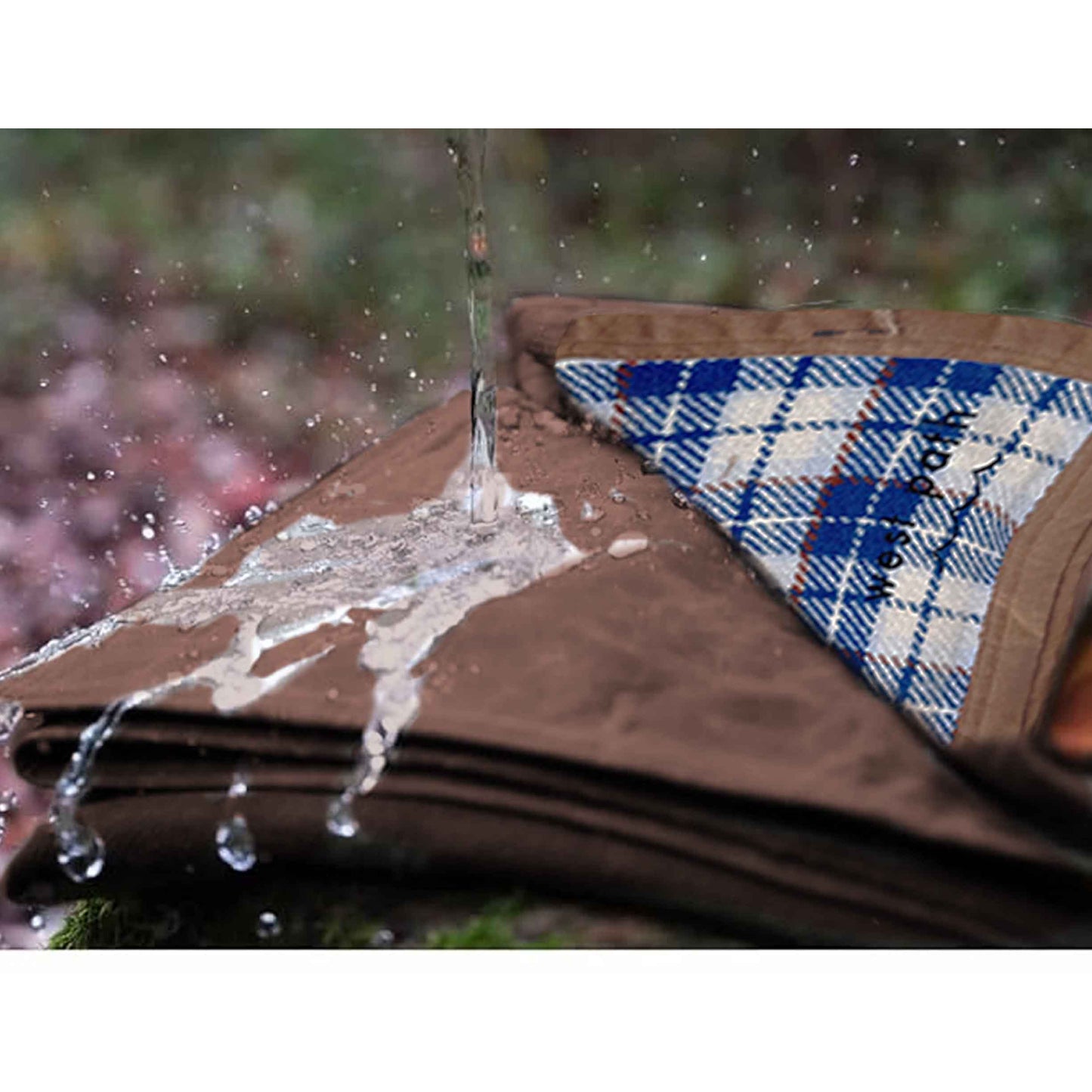 Wool Canvas Camping Blanket - Waxed Canvas Outdoor Blanket / Bushcraft Blanket West Path