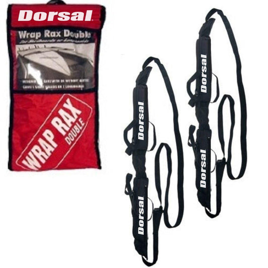 DORSAL Wrap Rax Double Surfboard Soft Roof Rack Pads with Straps - Pack of 2 Corrosion Resistant Buckles, Universal Fit, Trucks SUVs - Longboards, Short Boards, SUP, Soft Tops DORSAL®