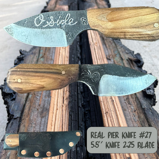 Pier Wood custom Knife by Mae Knives 2.5 " blade  #27