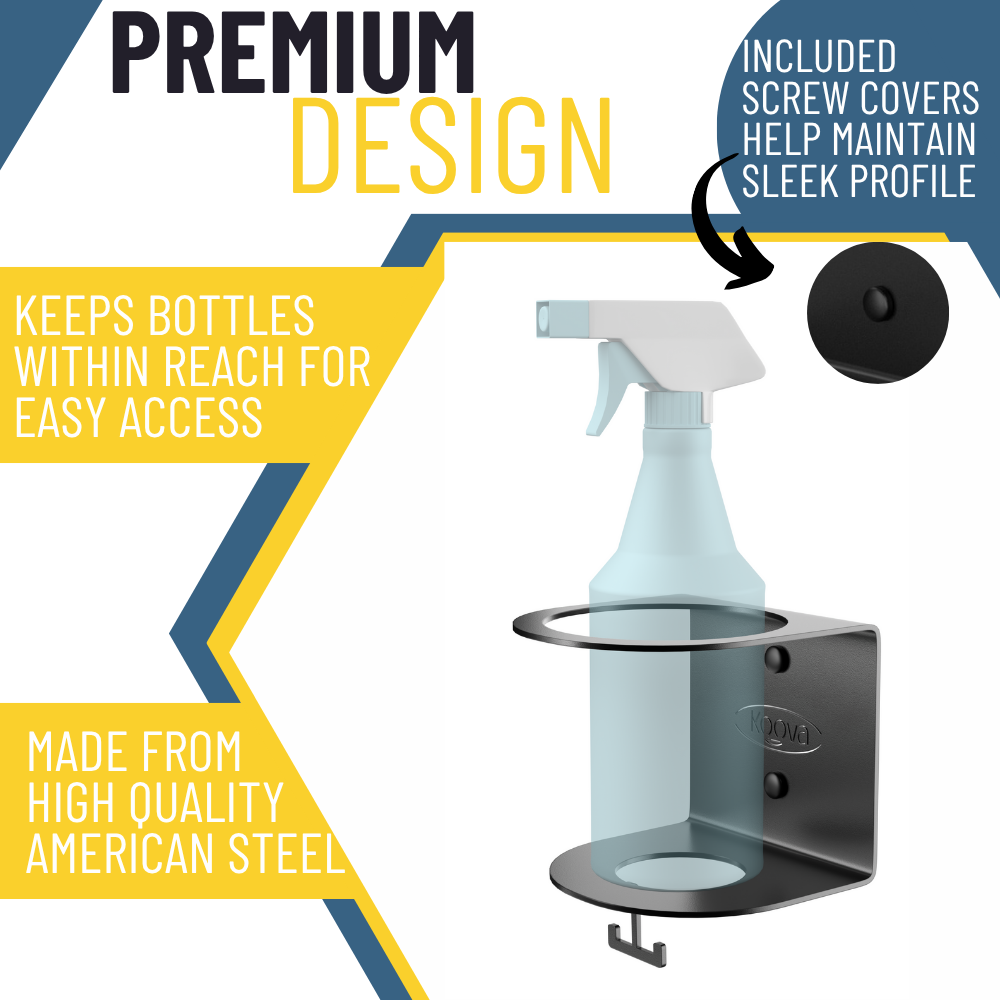 Koova All-Purpose Spray Bottle Holder with Rag Hook
