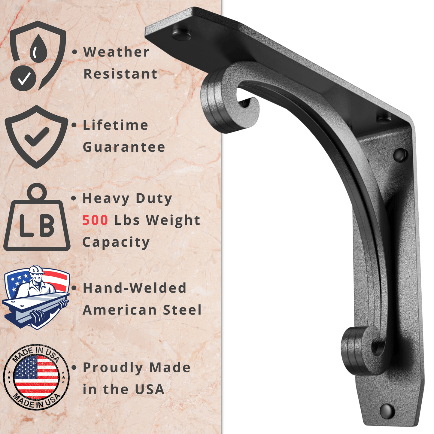 Southern Charm Heavy Duty Steel Brackets for Shelving