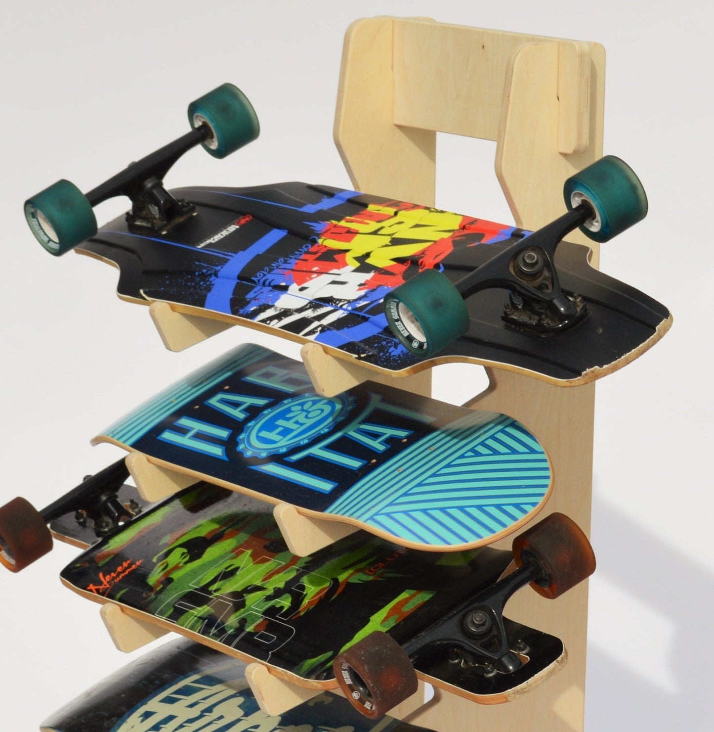 THE BOARDROOM skateboard floor rack Rado Racks