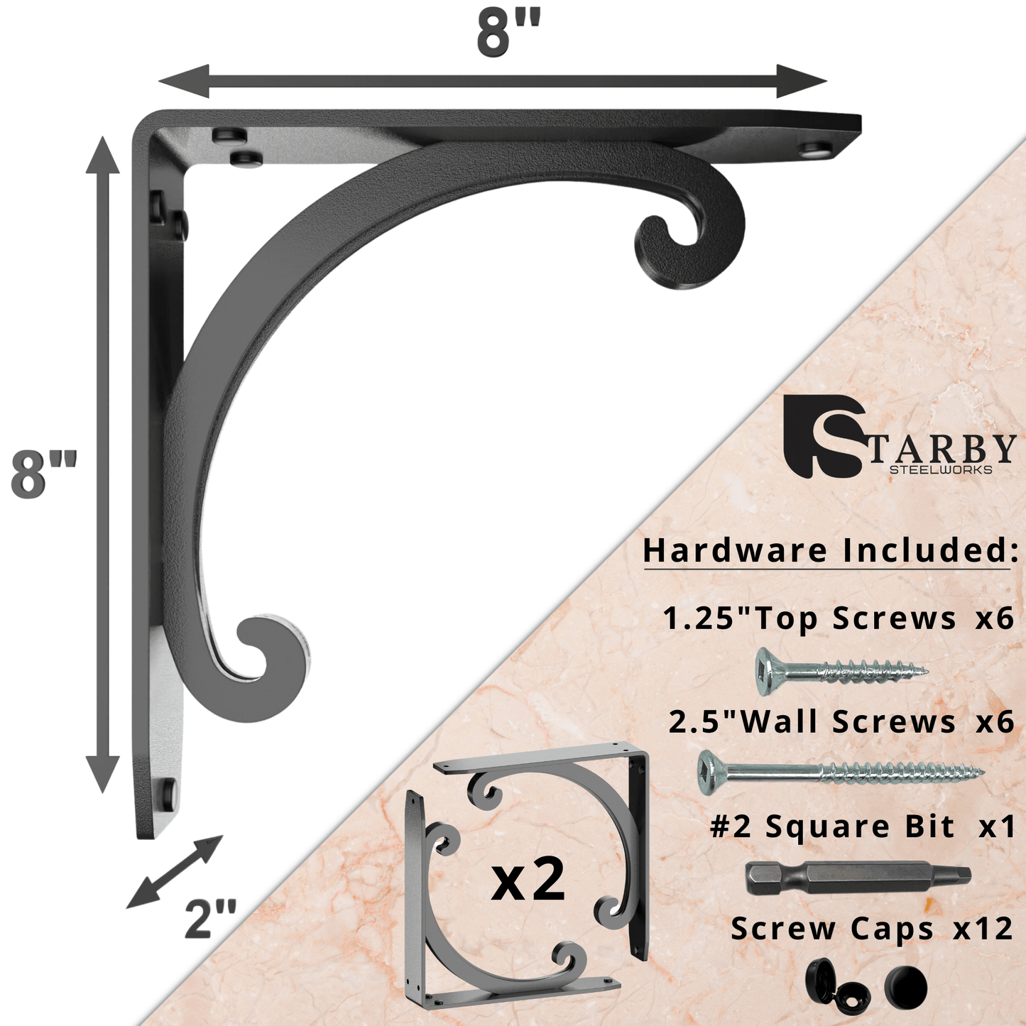 Southern Charm Heavy Duty Steel Brackets for Shelving