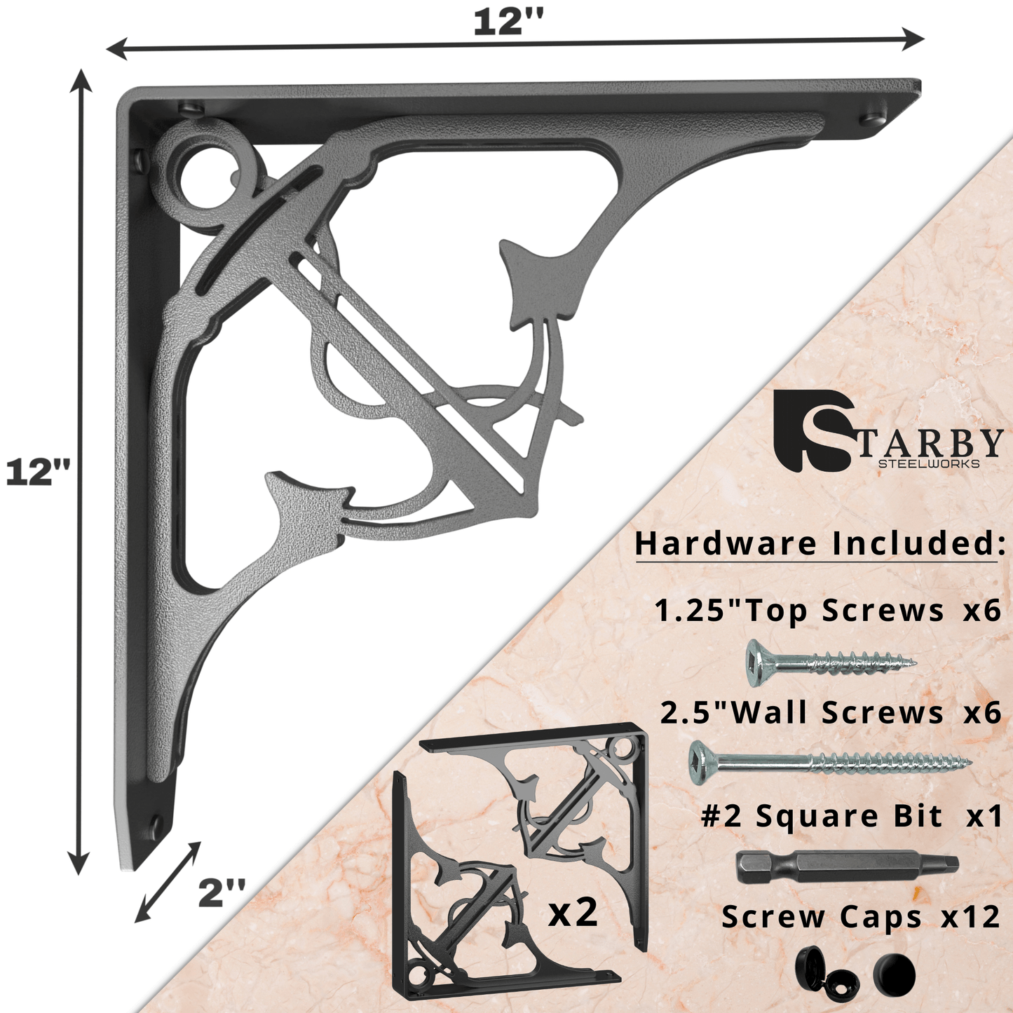 Folly Beach Heavy Duty Steel Brackets for Shelving