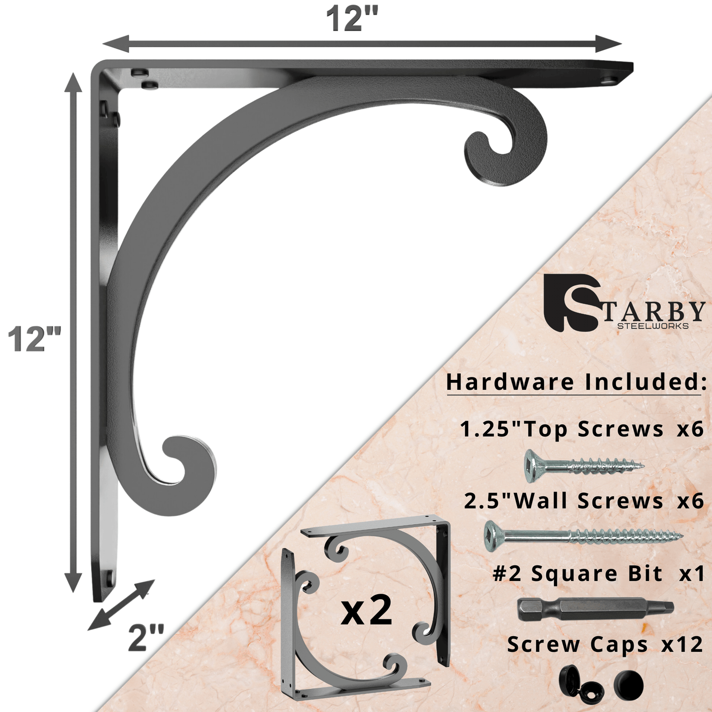 Southern Charm Heavy Duty Steel Brackets for Shelving