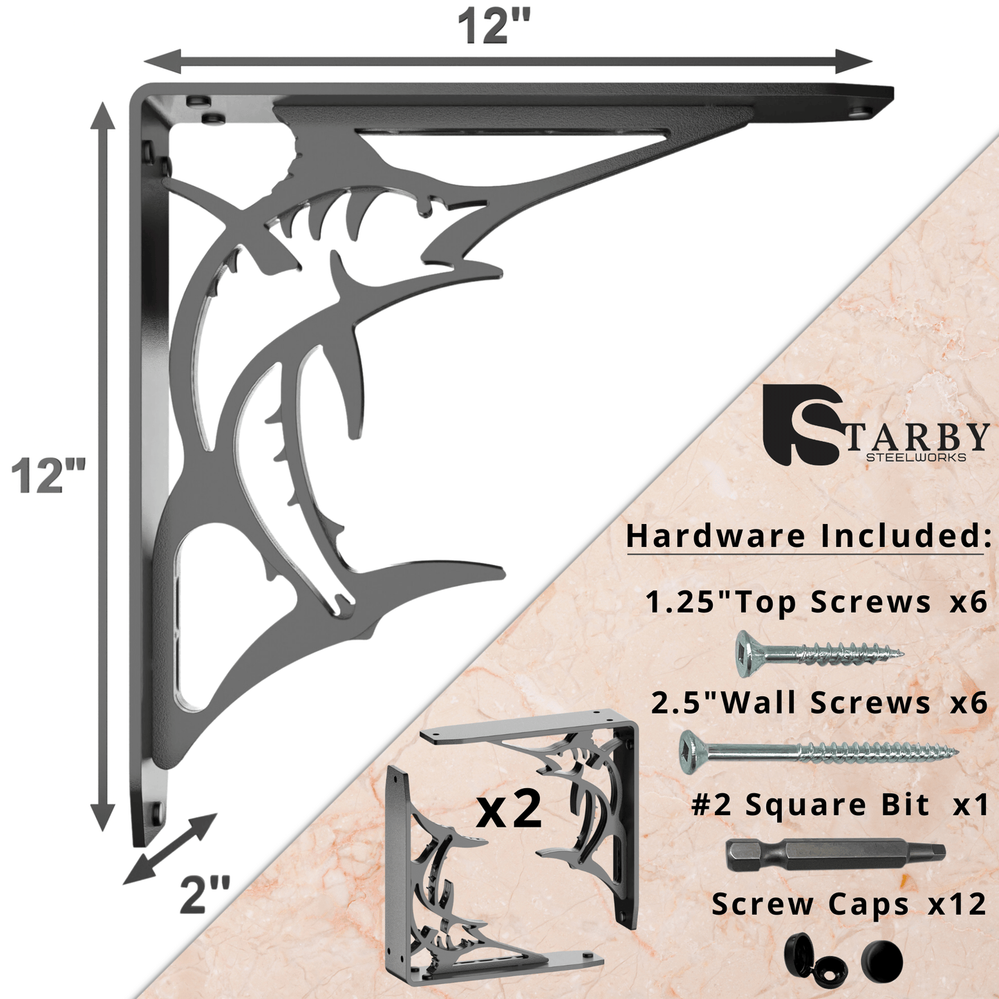 BillFish Heavy Duty Steel Brackets for Shelving