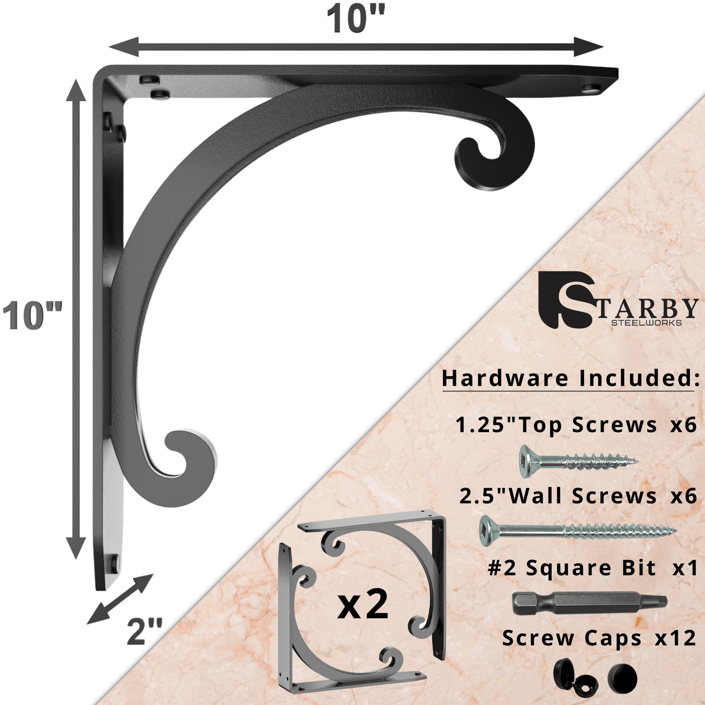 Southern Charm Heavy Duty Steel Brackets for Shelving