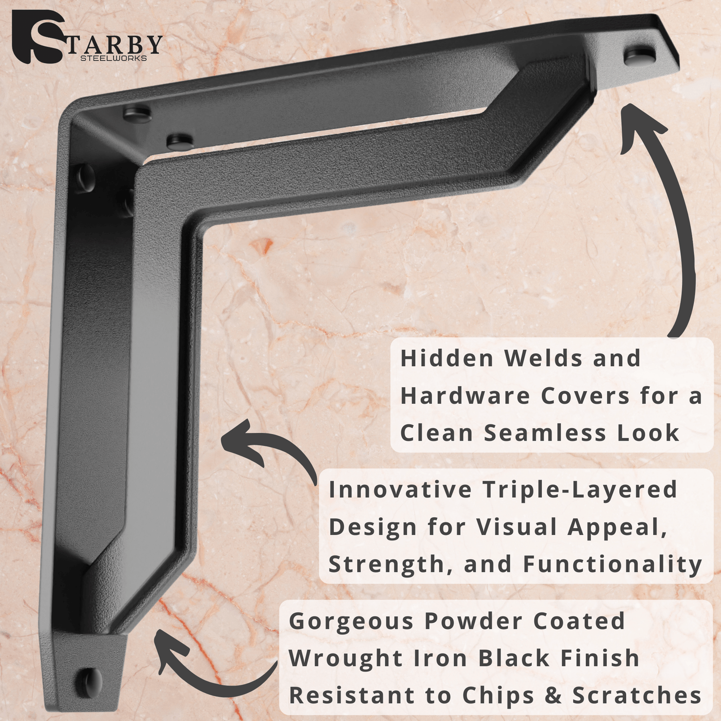 Lucca Heavy Duty Steel Brackets for Shelving