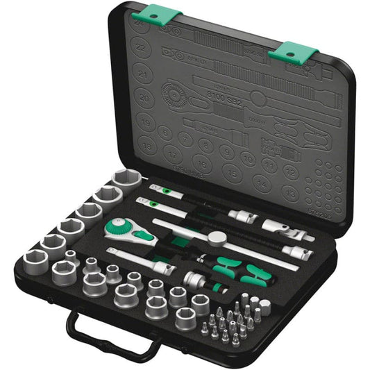 Wera 8100 SB 2 Zyklop Speed Ratchet Set, 3/8" Drive, Metric