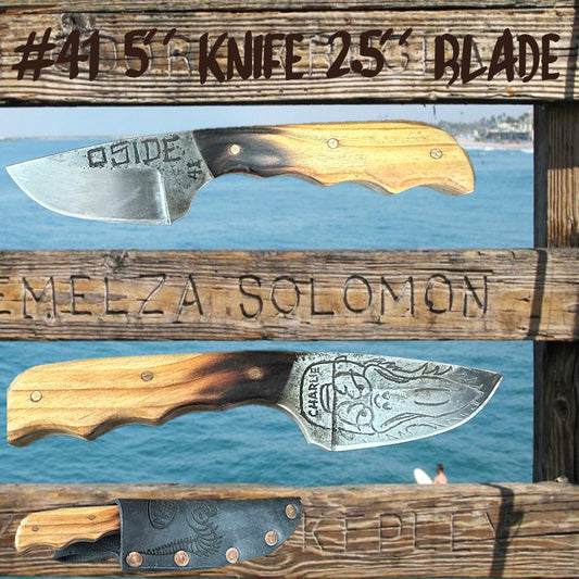 Pier Wood custom Knife by Mae Knives 2.5 " blade  #41