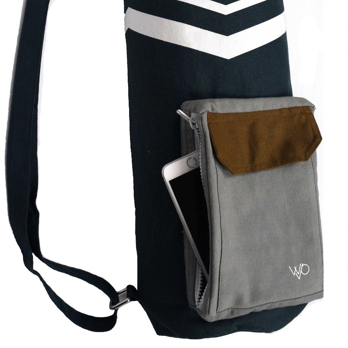 Organic Yoga Mat Bag - Blue & Grey
