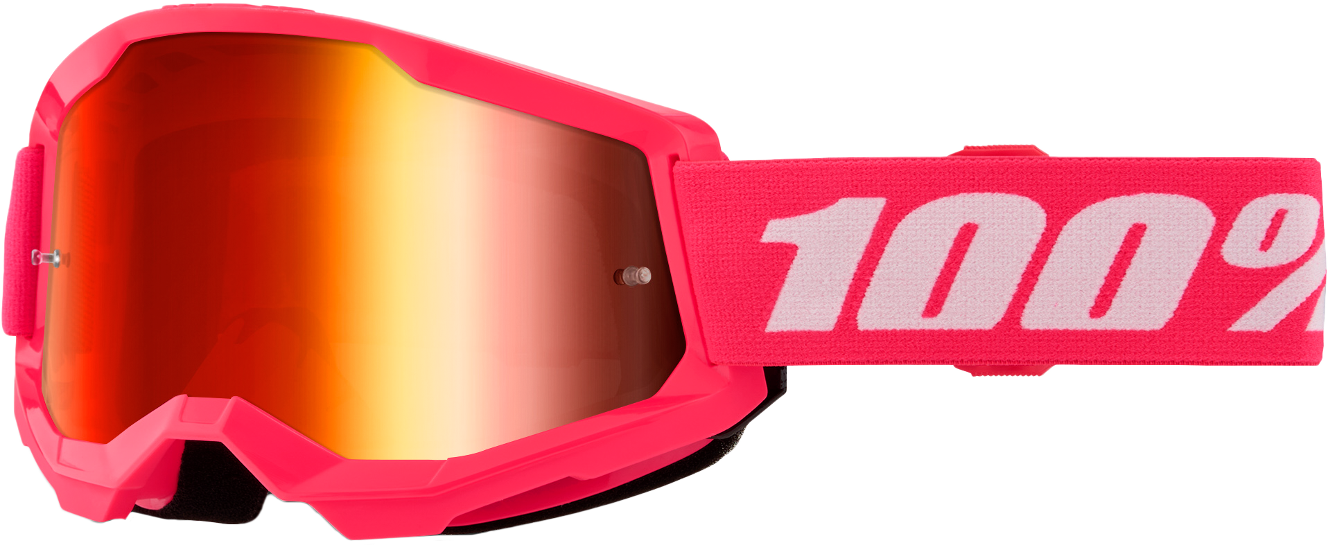 100% Strata 2 Youth Goggle Pink Mirror Red Lens LiveTheGnar